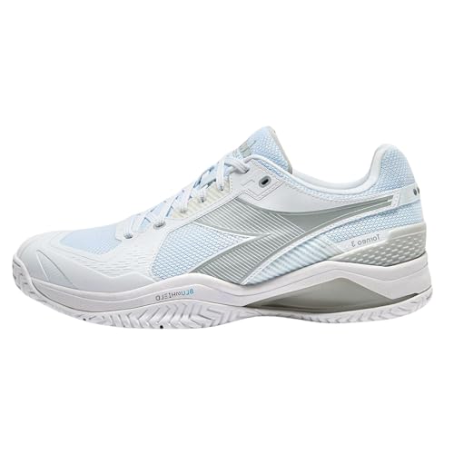 Diadora Blushield Torneo 3 Allground Tennisschuh für Herren, Weiß/Silber, Größe 45 von Diadora