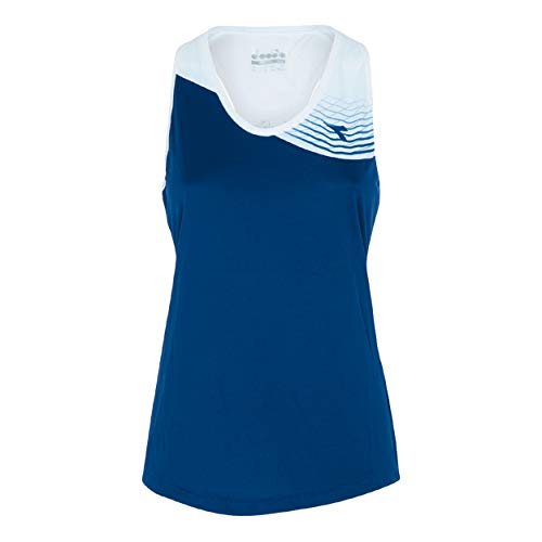 Diadora Damen, Court Tank-Top Dunkelblau, Weiß, L Oberbekleidung, L von Diadora