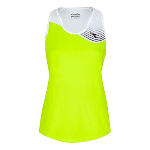 Diadora Damen, Court Tank-Top Gelb, Weiß, XS Oberbekleidung von Diadora