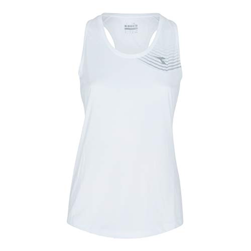 Diadora Damen, Court Tank-Top Weiß, Hellgrau, XL Oberbekleidung von Diadora