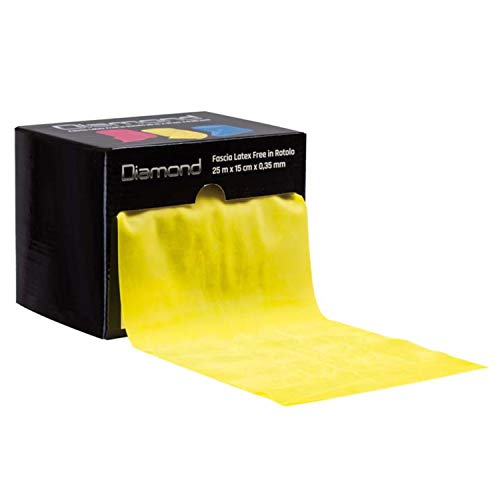 Diamond Professional Diamond, elastisches Band aus Latex, frei auf Rolle, 0,35 mm x 15 cm x 25 m, Unisex für Erwachsene, Gelb, Einheitsgröße von Diamond Professional