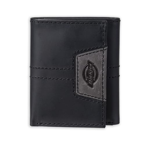 Dickies Herren Leder Extra Kapazität Trifold Wallet Schwarz, Schwarz, Kompakt Dickies Herren Leder Extra Kapazität Trifold Wallet Schwarz, Schwarz, Kompakt von Dickies
