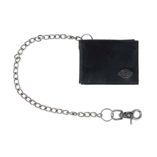 Dickies Herren Leder Slimfold Geldbörse mit Kette Schwarz, Schwarz Dickies Herren Leder Slimfold Geldbörse mit Kette Schwarz, Schwarz von Dickies