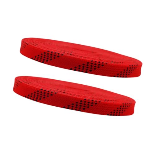 Dickly 1 Paar Eishockey-Schlittschuh-Schnürsenkel, 1 cm breit, gewachste Schnürsenkel für Eiskunstlauf, Hockey-Schlittschuhe, Stiefel, Sportschuhe, Rot, 244cm von Dickly