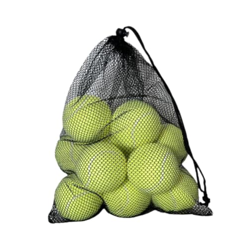 Dickly 12 Stück Tennisbälle, Übungsbälle mit Aufbewahrungstasche, 64 mm Durchmesser, Spielbälle, Trainingsbälle für Sportunterhaltung, GELB von Dickly