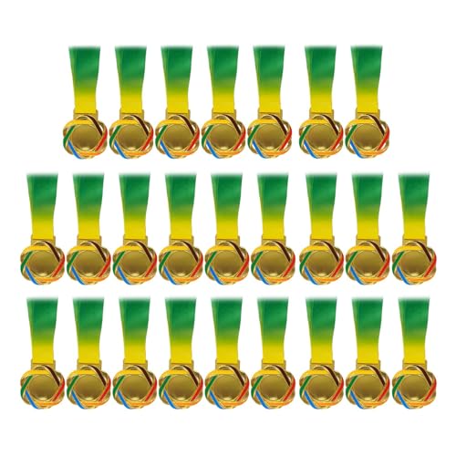 Dickly 25x Auszeichnungsmedaillen medaillen Anerkennungsmedaillen aus Metall mit Halsband Spielpreise für Erwachsene Kinder Fußball Laufrennen, Goldfarben von Dickly