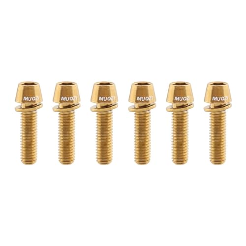 Dickly 6-teiliges Fahrrad-Vorbauschrauben-Set, Fahrrad-Vorbauschrauben, Zubehör, Reparaturzubehör, Fahrrad-Scheibenbremsschrauben für Mountainbikes, Gold Dickly 6-teiliges Fahrrad-Vorbauschrauben-Set, Fahrrad-Vorbauschrauben, Zubehör, Reparaturzubehör, Fahrrad-Scheibenbremsschrauben für Mountainbikes, Gold von Dickly