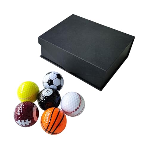 Dickly 6X Neuartige Golfbälle Lustige Golfbälle für alle Golfer für Kinder Erwachsene Golfzubehör Lustige Geschenke für Veranstaltungen Andenken, Mehrfarbig von Dickly
