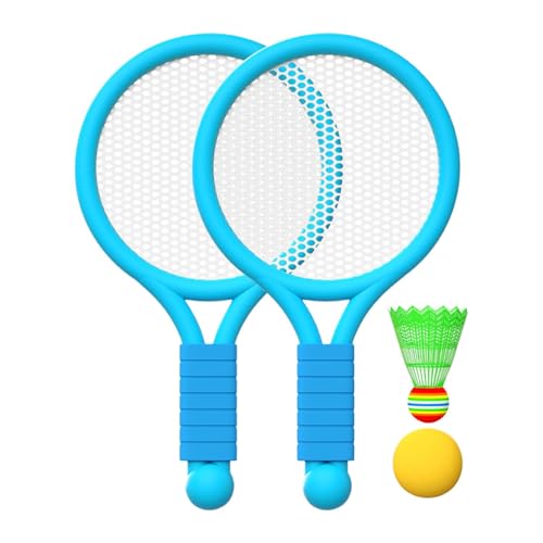 Dickly Badminton-Tennis-Set für Kinder, Tennisschläger mit Ball und Federball-Tennisschläger für Kinder für Spieler im Innen- und Außenbereich, Blau von Dickly