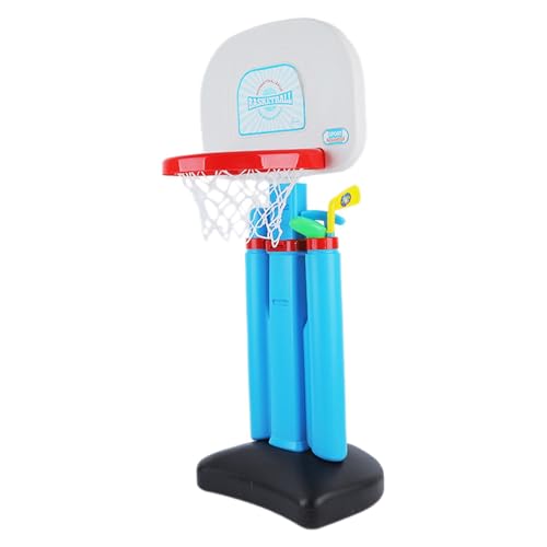 Dickly Basketballkorb für Kinder mit Golfschläger-Set, Aktivitätszentrum, höhenverstellbar, praktisches Mehrzweck-Basketball- und Golf-Set von Dickly