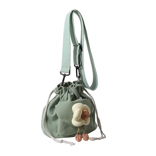 Dickly Beuteltasche, Umhängetasche für Damen, Kleiner Kordelzugverschluss, stilvolle Damen-Geldbörse aus Segeltuch, Beuteltasche mit Kordelzug für den Sommer, Grün Dickly Beuteltasche, Umhängetasche für Damen, Kleiner Kordelzugverschluss, stilvolle Damen-Geldbörse aus Segeltuch, Beuteltasche mit Kordelzug für den Sommer, Grün von Dickly