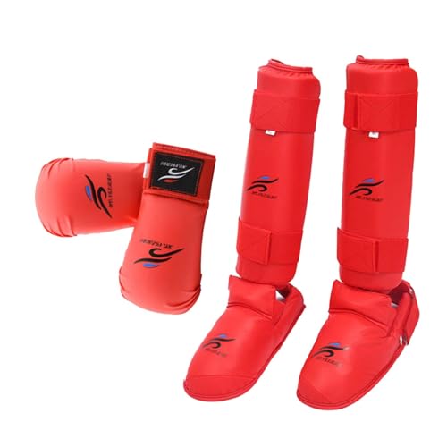 Dickly Boxhandschuhe Schienbeinschoner mit Schuhwerk, Karate Sparring Ausrüstungsset, Sparring Handschuhe, für Sparring Muay Thai, m von Dickly