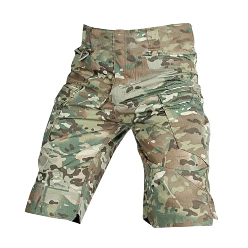 Dickly Cargohose Herren Cropped Pants Atmungsaktive Shorts mit Flacher Vorderseite Wanderhose Sportshorts für Strand Sommer, l von Dickly