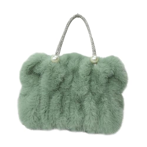 Dickly Damen Plüschtasche, Unterarmtasche mit Griff Oben für Reisen, Einkaufen, Pendeln, Dating, GrÜn Dickly Damen Plüschtasche, Unterarmtasche mit Griff Oben für Reisen, Einkaufen, Pendeln, Dating, GrÜn von Dickly