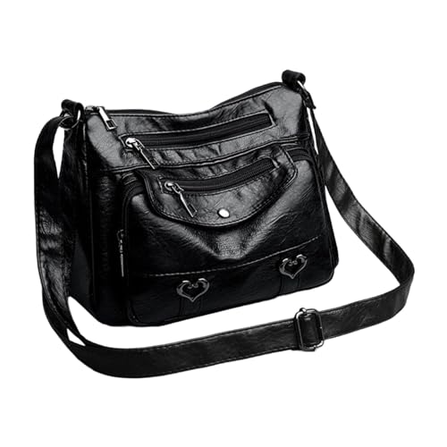 Dickly Damen Umhängetasche PU Umhängetasche Vielseitige Handtasche für Party Sommer, Schwarz von Dickly