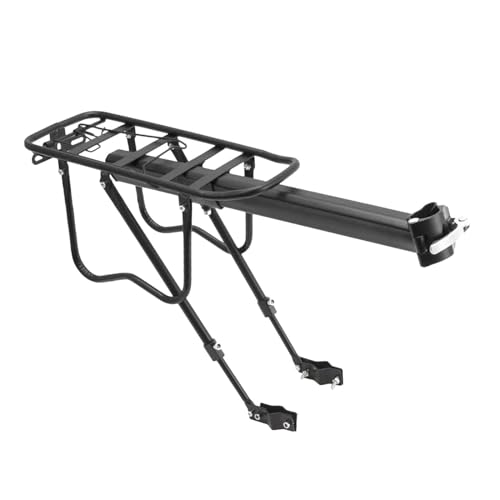 Dickly Fahrrad-Gepäckträger, Gepäckträger, am Rahmen montierter Reitstockhalter, einfache Installation, Metall-Rücksitz, Fahrrad-Gepäckträger, Fahrrad-Heckträger Dickly Fahrrad-Gepäckträger, Gepäckträger, am Rahmen montierter Reitstockhalter, einfache Installation, Metall-Rücksitz, Fahrrad-Gepäckträger, Fahrrad-Heckträger von Dickly