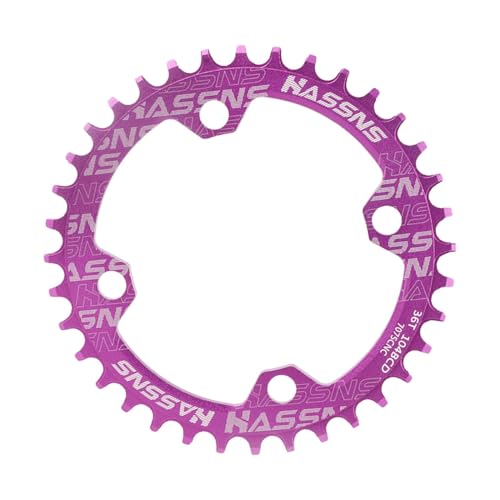 Dickly Fahrradkettenblatt, einzelnes Kettenblatt, 104 mm BCD, rundes Kettenblatt, Kettenblatt für 8, 9, 10, 11, 12 Geschwindigkeiten für Mountainbike-Zubehör, lila von Dickly