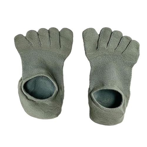 Dickly Fünf-Finger-Socken, rutschfeste, dünne Knöchel-Zehensocken zum Laufen, Freizeit, Zuhause, Grün von Dickly
