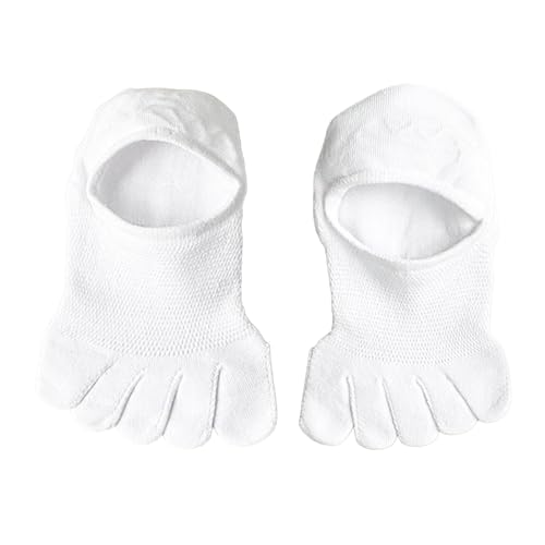 Dickly Fünf-Finger-Socken, rutschfeste, dünne Knöchel-Zehensocken zum Laufen, Freizeit, Zuhause, Weiß von Dickly