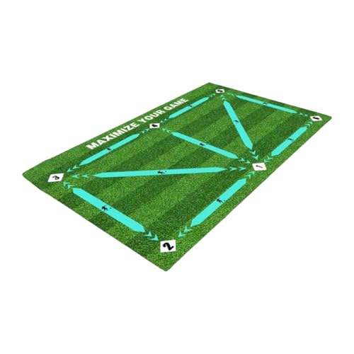 Dickly Fußball-Trainingsmatte, Fußball-Schritt-Trainingsmatte, Fußball-Meisterschaftsmatte, praktischer, Rutschfester, zusammenklappbarer Teppich für den, 80cmx120cm von Dickly