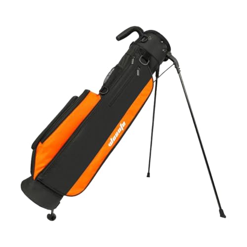 Dickly Golf-Standtasche, Golftasche, Golf-Zubehör, professioneller tragbarer Organizer, wasserdicht, mit Riemen, Reisehalter, Golf-Tragetasche, Orange von Dickly