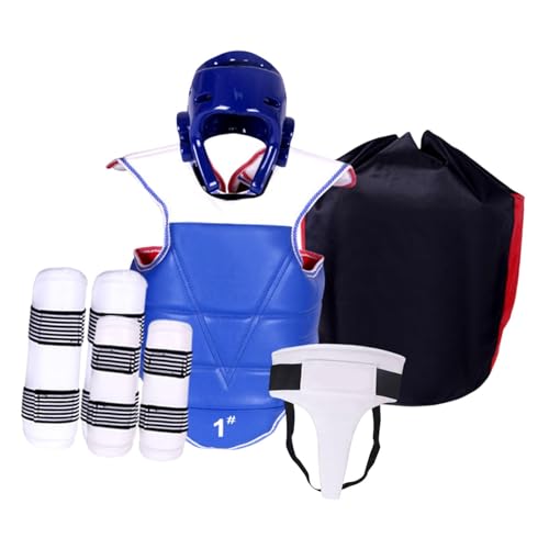 Dickly Karate-Sparring-Ausrüstungsset, Tiefschutz, gepolsterte Boxkörper-Schutzausrüstung, umfassender Schutz, für Sparring-Training, MMA-Grappling, Blau, XL von Dickly