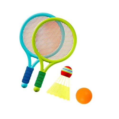 Dickly Kinder Badminton Tennis Set Tennis Schläger Geschenk Interaktive Spielzeug Tennis Schläger für Kinder für Spiele Strand Outdoor, Blau und Grün von Dickly
