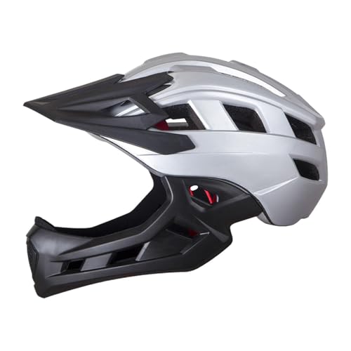 Dickly Kinder Fahrradhelm Rennrad Mountainbike Helm Integralhelm Stoßfest mit Abnehmbarem Polster Kinderhelm für Laufrad, Silber schwarz von Dickly