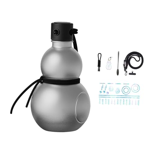 Dickly Kürbis-Wasserflasche, Trinkflasche, leicht, auslaufsicher, für Herren und Damen, Sport-Wasserflasche, Kürbisflasche für Outdoor-Aktivitäten, Silber von Dickly