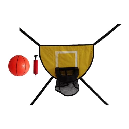 Dickly Mini-Basketballkorb für Trampolin, Trampolinaufsatz, einfache Montage, mit Basketball und Pumpe, mit Verbindungsseilen, 1 Kugel von Dickly