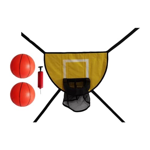 Dickly Mini-Basketballkorb für Trampolin, Trampolinaufsatz, einfache Montage, mit Basketball und Pumpe, mit Verbindungsseilen, 2 Bälle von Dickly