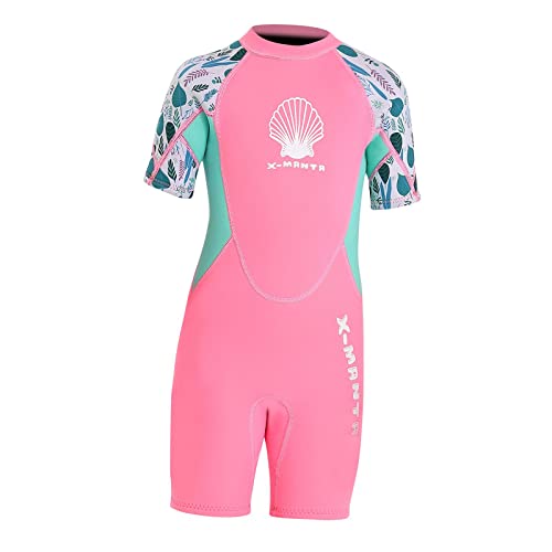Dickly Neoprenanzug für Kinder, Shorty-Neoprenanzug für Kinder, Badebekleidung, schnell trocknender Reißverschluss zum Surfen, Kanufahren, Wassersport für, Rosa XL Dickly Neoprenanzug für Kinder, Shorty-Neoprenanzug für Kinder, Badebekleidung, schnell trocknender Reißverschluss zum Surfen, Kanufahren, Wassersport für, Rosa XL von Dickly