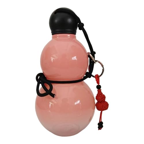 Dickly Sport-Wasserflasche, Trinkwasserflasche, Kürbisform, große Kapazität, Wasserbecher, Trinkflasche für Bergsteigen, Radfahren, Fahrrad, Rosa von Dickly