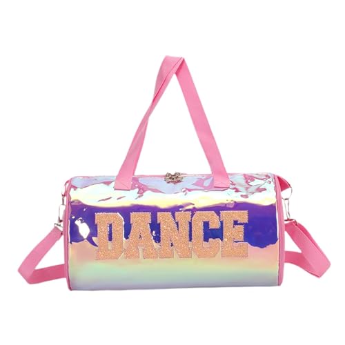 Dickly Tanz-Reisetasche, multifunktional, für Mädchen, tragbar, Turnbeutel, Gymnastiktasche, Übernachtungstasche für Reisen, Tanzen, Sport, Rosa von Dickly