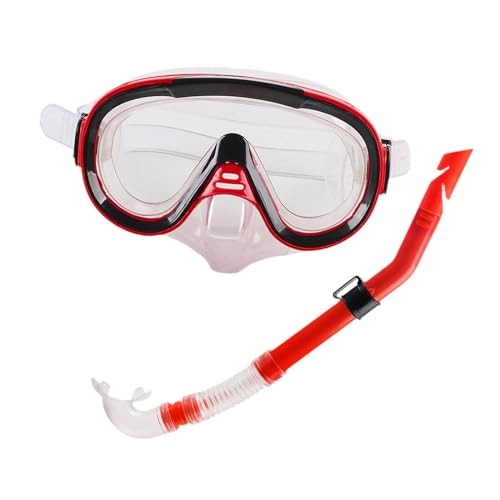 Dickly Tauchmaske und Schnorchelset, professionelle Schnorchelausrüstung für Männer und Frauen, Taucherbrille zum Schnorcheln, Wassersport, Tauchen, Rot Klar Dickly Tauchmaske und Schnorchelset, professionelle Schnorchelausrüstung für Männer und Frauen, Taucherbrille zum Schnorcheln, Wassersport, Tauchen, Rot Klar von Dickly