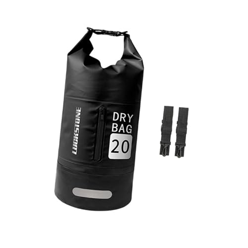 Dickly Wasserdichter Dry Bag Aufbewahrungstasche Outdoor Sack Schwimmtasche zum Kajakfahren Wasserdichter Sack zum Ski Kajak Schwimmen Angeln Segeln, 20L Schwarz von Dickly