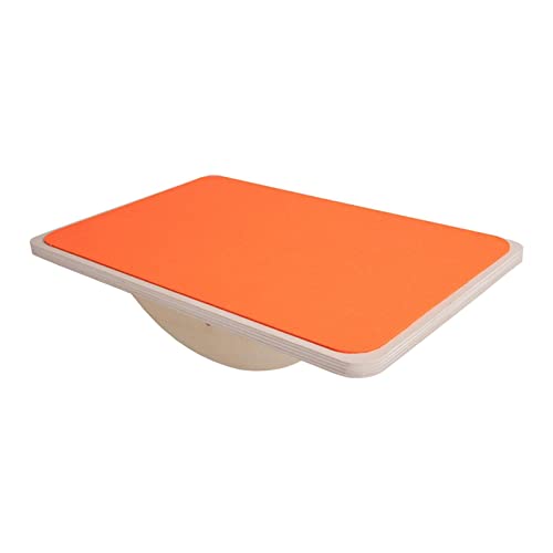 Montessori Balance Board Rocker Board, sensorisches Training, rutschfest, kurvige Schwungstabilität, Holzausgleich für Training, Kinder, Outdoor, ORANGE von Dickly