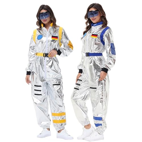 Astronaut Kostüm Damen Herren,Space Girl Kostüm,Fasching Kostüm Erwachsene,Kostüm Astronaut,Sexy Kostüme Frauen Karneval,Männer Kostüm Fasching,Kostüm Damen Fasching XXL,A,L von Didadihu