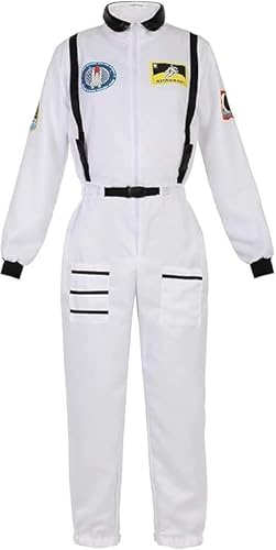 Astronauten Kostüm Damen - Karneval Kostüm Damen - Kostüm Fasching - Kostüm Fasching Damen - Kostüm Damen Karneval - Karneval Kostüm Männer - Karneval Kostüm,Weiß,L von Didadihu