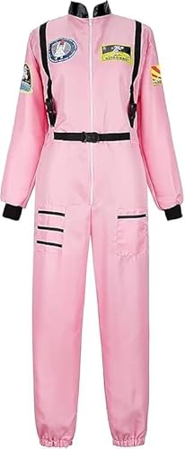 Astronauten Kostüm - Karneval Kostüm Damen - Weltraum Kostüm Damen - Partner Kostüme Fasching - Herren Kostüm Karneval - Kostüm Fasching Damen - Fasching Kostüm Erwachsene,Rosa,XL von Didadihu