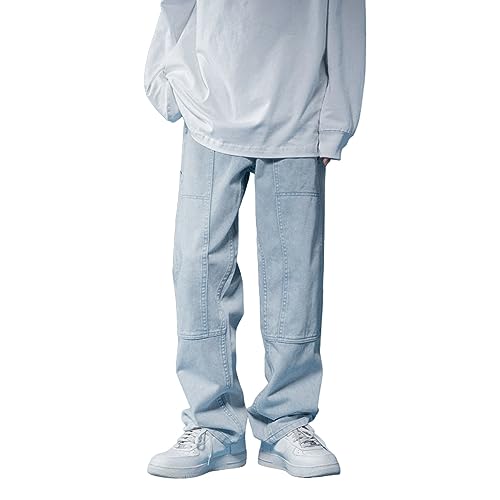 Baggy Jeans Herren Skateboard Straight Cargo Jeans Jeans Pants Oversized Baggy Jeans Vintage Harajuku Stretch Jeans Jeans Hosen Breite Jeans Y2k 90er,D Light Blue,S Baggy Jeans Herren Skateboard Straight Cargo Jeans Jeans Pants Oversized Baggy Jeans Vintage Harajuku Stretch Jeans Jeans Hosen Breite Jeans Y2k 90er,D Light Blue,S von Didadihu