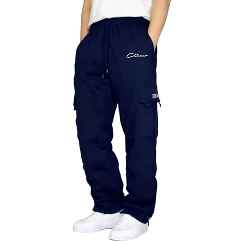 Baggy Jogginghose Herren Hosen Jogger Pants Weiße Graue Männer Jogginghosen Für Track Cargo Men Trackpants Baumwoll Breit Freizeithose Lang Sweathose Y2k Review Weiß von Didadihu