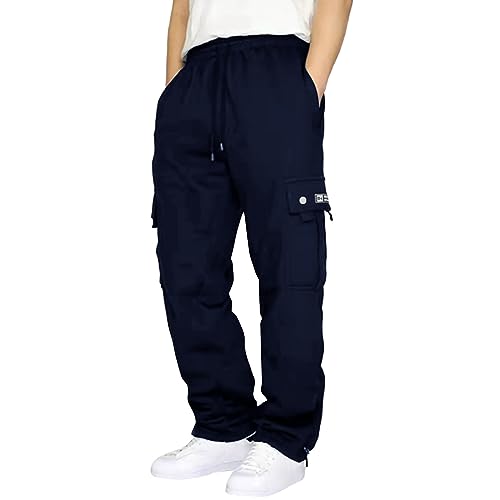 Baggy Jogginghose Hosen Graue Herren Sporthose Lang Jogger Pants Männer Herre Baumwolle Offener Beinabschluss Kanaken Style Weiße Y2k Hip Hop Hose Sweatpants Men von Didadihu