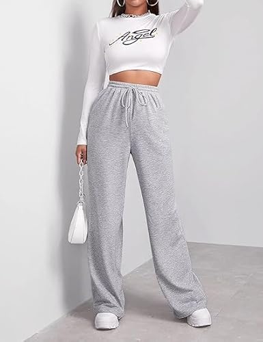 Baggy Weite Sweatpants Jogginghose Damen Lang Sport Gym Hosen Mit Weites Bein Teenager Mädchen Frauen Klamotten,# Silber,XXL Baggy Weite Sweatpants Jogginghose Damen Lang Sport Gym Hosen Mit Weites Bein Teenager Mädchen Frauen Klamotten,# Silber,XXL von Didadihu
