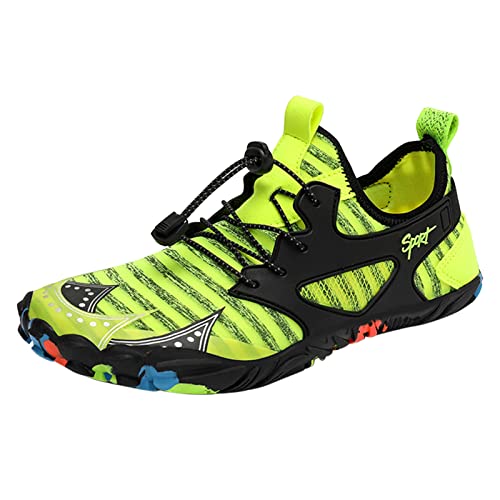 2024 Shoes Damen Herren Atmungsaktiv Barfußschuhe Unisex Minimalistische Traillaufschuhe Wasserschuhe Wasserfest rutschfeste Sommer Barfuss Schuhe Fitnessschuhe Wassersportschuhe,Grün,42.5 EU von Didadihu