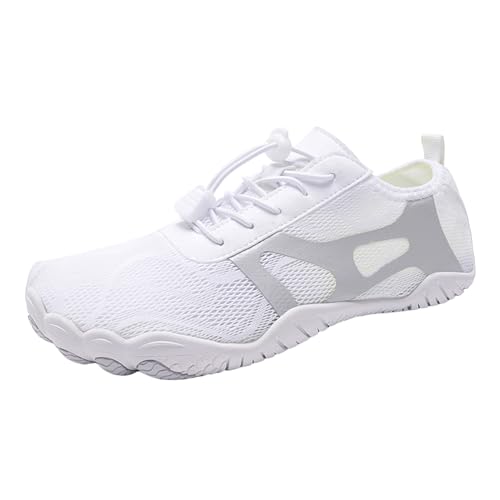 Barfuss Schuhe Damen Herren Atmungsaktiv 2024 Shoes rutschfeste Minimalistische Barfuss Schuhe Traillaufschuhe Breiter Zehenbox 2024 Barfußschuhe Wanderschuhe 2024 Schuhe,Weiss,38.5 EU von Didadihu