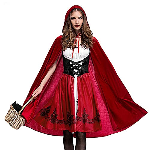 Belle Kostüm Damen - Rotkäppchen Kostüm Damen - Sexy Kostüme Frauen Karneval - Kostüm Damen Sexy Fasching - Fasnet Kostüm - Karneval Kostüm Erwachsene - Kostüm Fasching von Didadihu