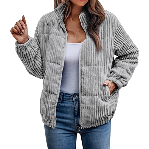 Cordjacke Damen Gefüttert : Jacke Damen Kuschelige Fleecejacke Übergangsjacke Herbstjacke Gefüttert Reißverschluss Plüschjacke Herbst-Wintermantel Mit Taschen Cordjacke Elegant Winter Mantel Kurz von Didadihu