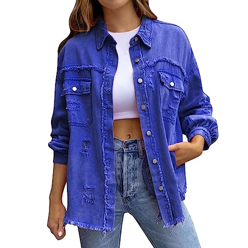 Damen Jeansjacke Jeansjacken Für Damen Übergangsjacke Damen Vintage Jean Mantel Übergangs Ripped Denim Jacken Damen,01 Blau,L Damen Jeansjacke Jeansjacken Für Damen Übergangsjacke Damen Vintage Jean Mantel Übergangs Ripped Denim Jacken Damen,01 Blau,L von Didadihu