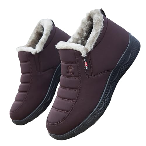 Damen Weit Winterschuhe Gefüttert Warme Winter Winterstiefel Bequem Wärme Winter Schneestiefel Wasserdicht Winterboots von Didadihu